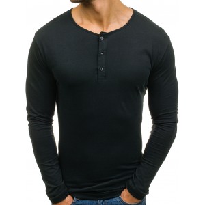 Černé tričko s dlouhým rukávem pro muže