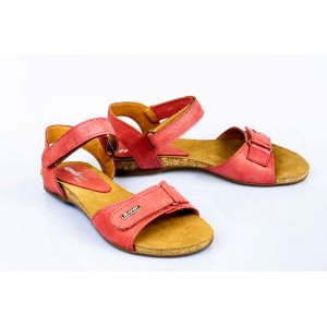 Dámské kožené sandály červená DT078