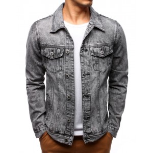 Džínová bunda v šedé barvě
