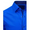 Královský modrá pánská moderní košile s jednoduchým vzhledem