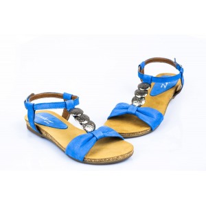 Dámské kožené sandály modré DT096