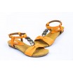 Dámské kožené sandály oranžové DT095