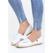Letné dámske topánky v bielej farbe s mašľou