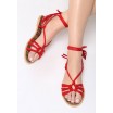 Letní sandály dámské červené barvy