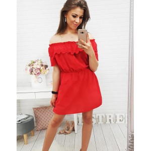 Červené letní šaty bez ramínek