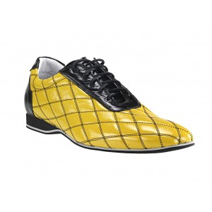 Pánské kožené sportovní boty žluté