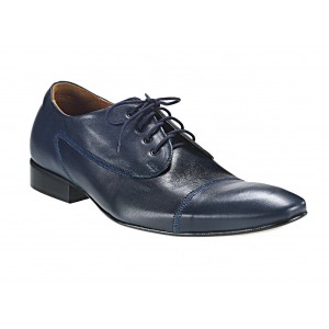 Pánské kožené společenské boty modré 535