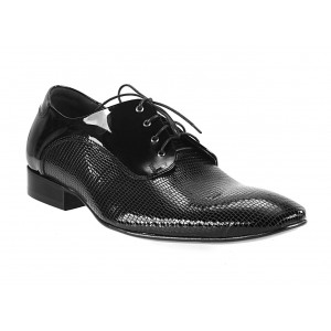 Pánské kožené extravagantní boty černé PT049