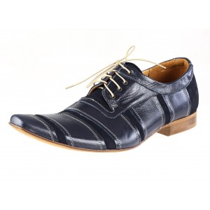 Pánské kožené společenské boty modré ID: 243