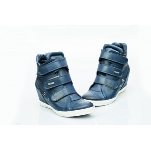 Dámské kožené boty tmavě modré DT224