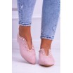 Boty na podpatku růžové barvy