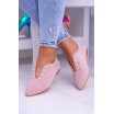 Boty na podpatku růžové barvy