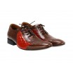 Pánské kožené společenské boty hnědo-červené ID: 572