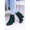 Kotníkové zimní boty zelené barvy
