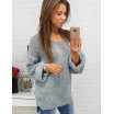 Pletený svetr dámský v šedé barvě