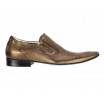 Pánské kožené extravagantní boty zlaté