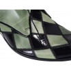 Pánské kožené extravagantní boty zeleno-černé