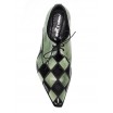 Pánské kožené extravagantní boty zeleno-černé