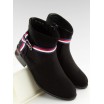 Černé boty dámské s přezkou kolem kotníku