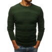 Pánský svetr s kulatým výstřihem v zelené barvě