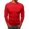 Pánský pruhovaný svetr v červené barvě
