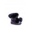 Černá zimní dětská zateplená obuv s kožešinou