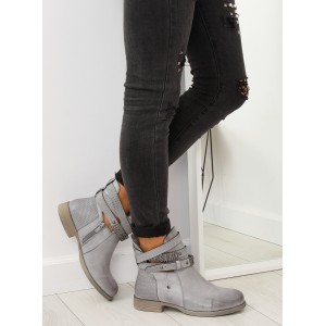 Originální šedé dámské podzimní kotníkové boty