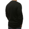 Pánský svetr přes hlavu do tvaru V v černé barvě s knoflíkem