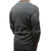 Moderní pánský šedý svetr do tvaru V s ozdobnými knoflíky