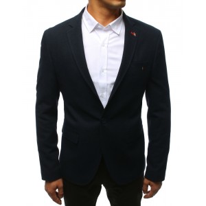 Slim pánské sako v modré barvě s kapsami