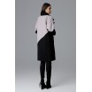 Černo-béžový elegantní dámský kabát trendy designu a zapínání