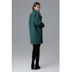 Moderní dámský zimní kabát zelené barvy v oversize střihu