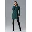 Moderní dámský zimní kabát zelené barvy v oversize střihu