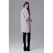 Dámský módní oversize béžový kabát na zimu se stříbrně druky