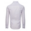 Elegantní bílá pánská slim fit košile se vzorem kosočtverců