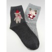 Originální ponožky pro páry s vánočním motivem soba SHE and HE