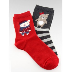 Jemné dámské ponožky s originálním designem vánočních motivů