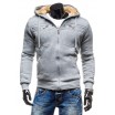 Pánská zimní bunda šedé barvy s vlnou uvnitř s kapucí