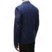 Moderní pánské modré slim sako s decentním károvaným vzorem