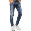 Pánské světle-modré jeansy s dírami na kolenou a trendy prešúchaním