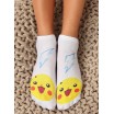 Bílé dámské ponožky s pohádkovou postavičkou pikachu