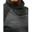 Sportovní pánský svetr přes hlavu v tmavě-šedé barvě