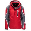 Pánská červená snowbordová bunda s kapucí a se zapínáním na zip