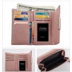 Růžová dámská peněženka na zip a druk s ozdobnou řetízkem
