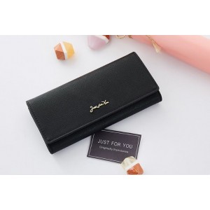 Elegantní černá listová peněženka just for you se zapínáním na druk