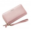 Světle růžová dámská velká peněženka na zip s nápisem just for you