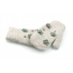 Dámské rukavice v šedé barvě s motivem perel a květin