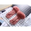 Růžové zimní dámské rukavice s kožešinou