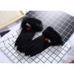 Zimní rukavice pro dámy v černé barvě s kožešinou