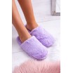 Teplé dámské nasouvací papuče v trendy fialové barvě